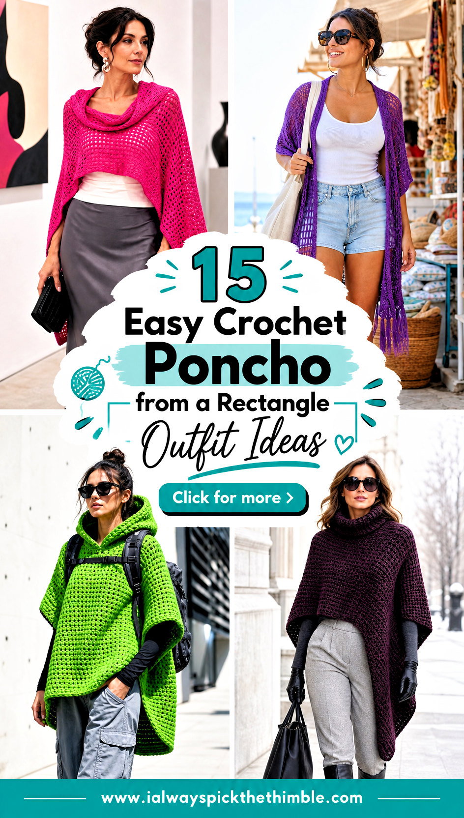 15 Easy Crochet Poncho from a Rectangle Outfit Ideas - 15 Easy Crochet Poncho from a Rectangle Outfit Ideas