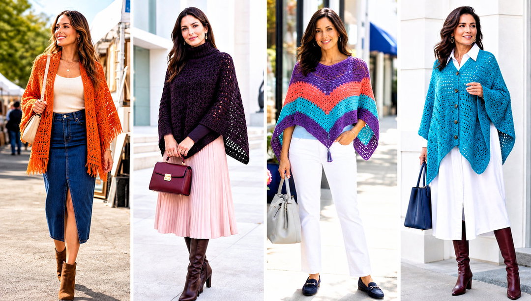 15 Easy Crochet Ponchos Outfit Ideas for Layered Looks
