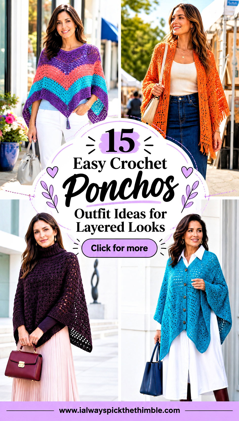 15 Easy Crochet Ponchos Outfit Ideas for Layered Looks - 15 Easy Crochet Ponchos Outfit Ideas for Layered Looks