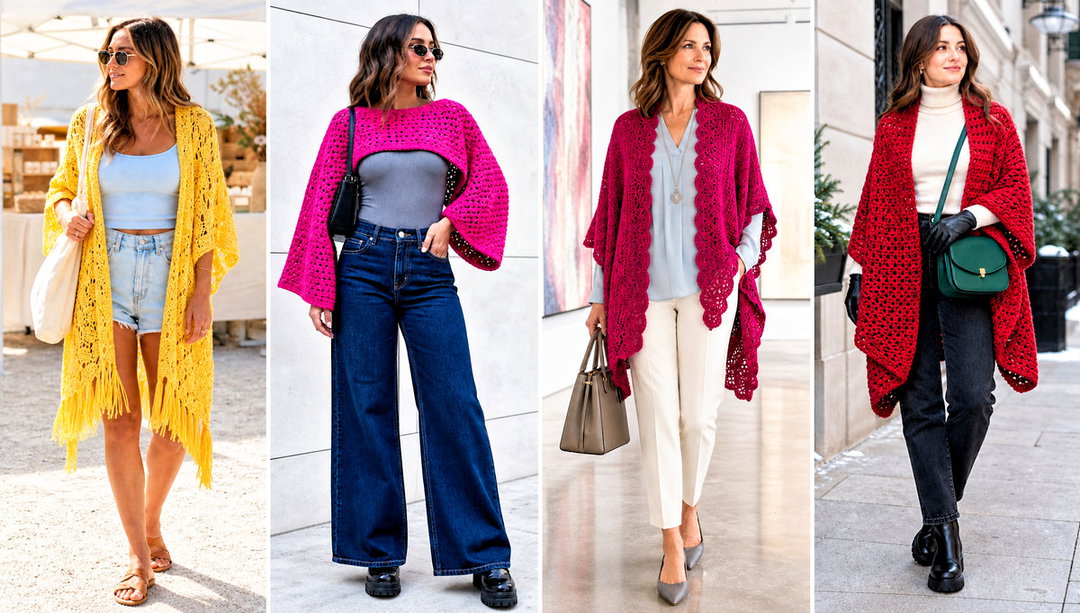 15 Easy Crochet Ruana Outfit Ideas for Relaxed Layering