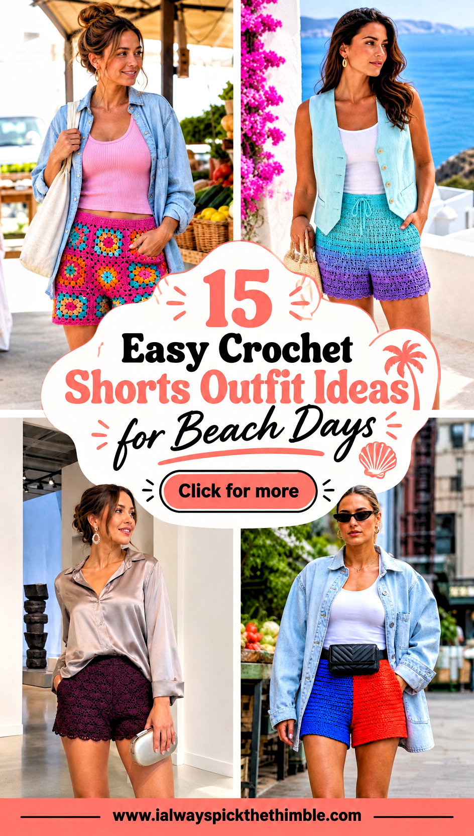 15 Easy Crochet Shorts Outfit Ideas for Beach Days - 15 Easy Crochet Shorts Outfit Ideas for Beach Days