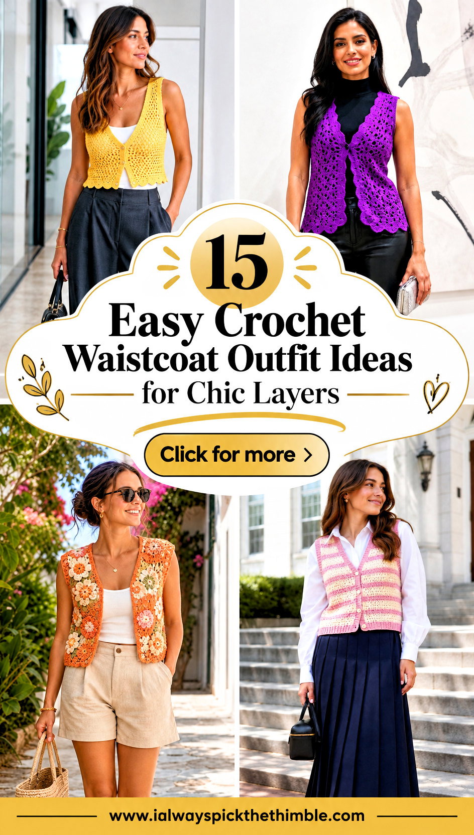 15 Easy Crochet Waistcoat Outfit Ideas for Chic Layers - 15 Easy Crochet Waistcoat Outfit Ideas for Chic Layers