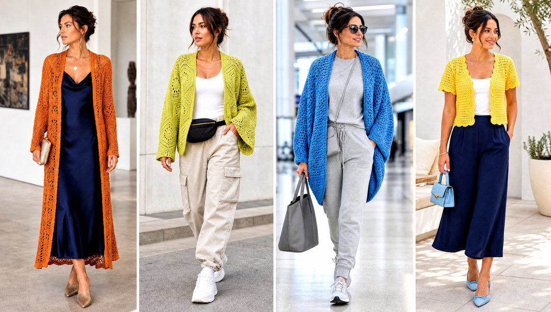 15 Easy Crocheted Cardigan Outfit Ideas for Cool Mornings