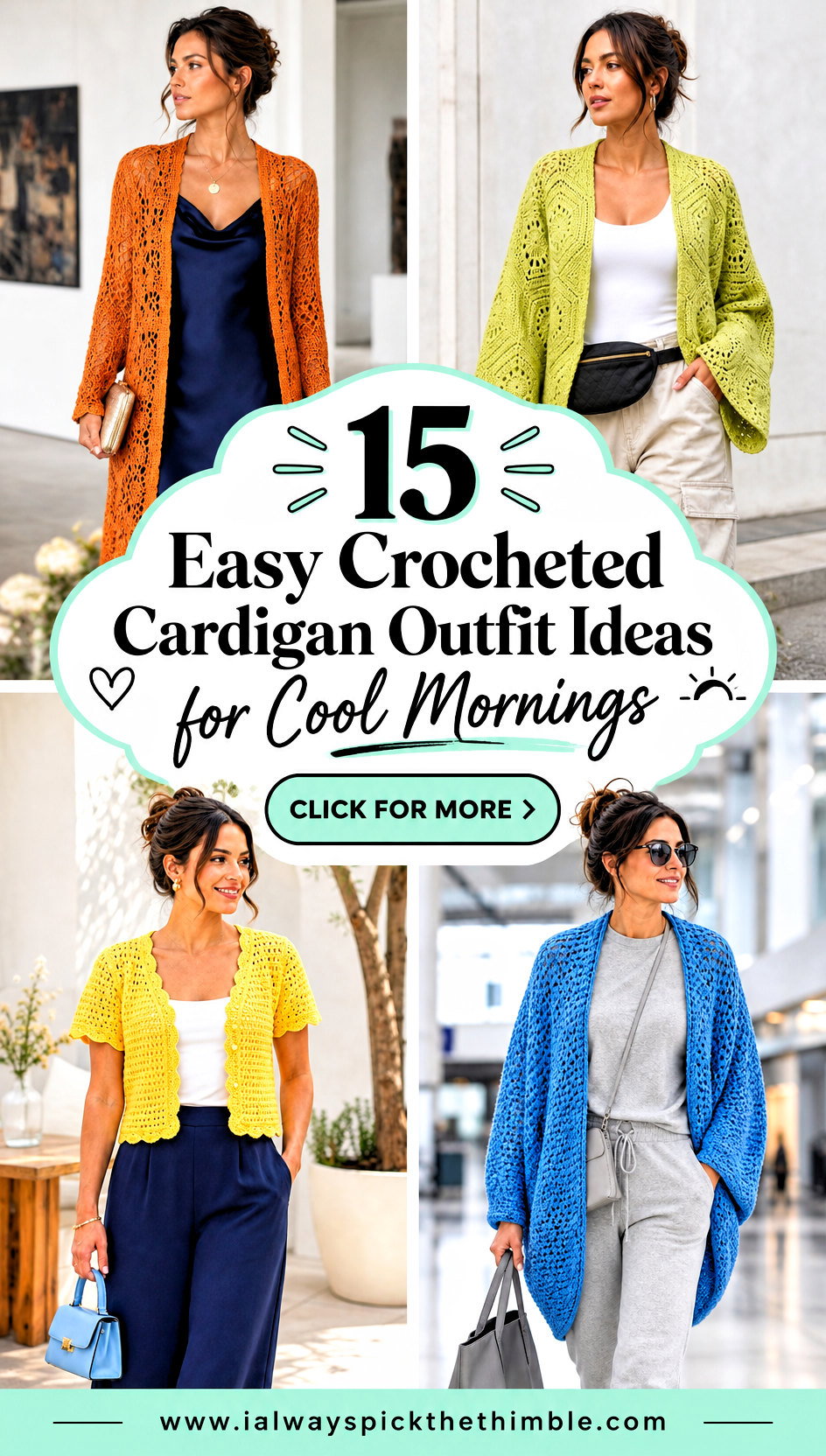 15 Easy Crocheted Cardigan Outfit Ideas for Cool Mornings - 15 Easy Crocheted Cardigan Outfit Ideas for Cool Mornings