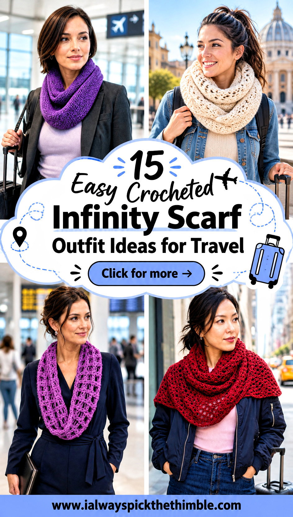 15 Easy Crocheted Infinity Scarf Outfit Ideas for Travel - 15 Easy Crocheted Infinity Scarf Outfit Ideas for Travel