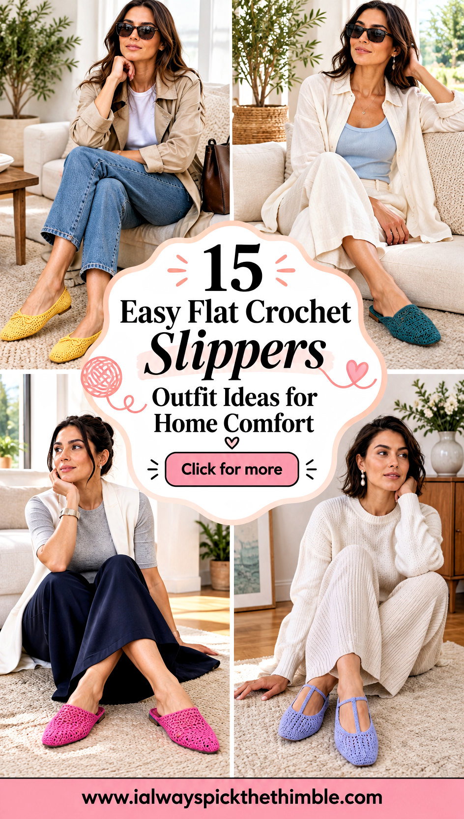 15 Easy Flat Crochet Slippers Outfit Ideas for Home Comfort - 15 Easy Flat Crochet Slippers Outfit Ideas for Home Comfort