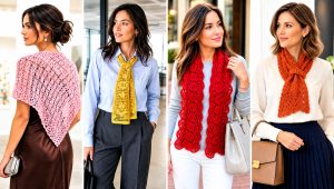 15 Easy Lace Crochet Scarf Outfit Ideas for Light Layers