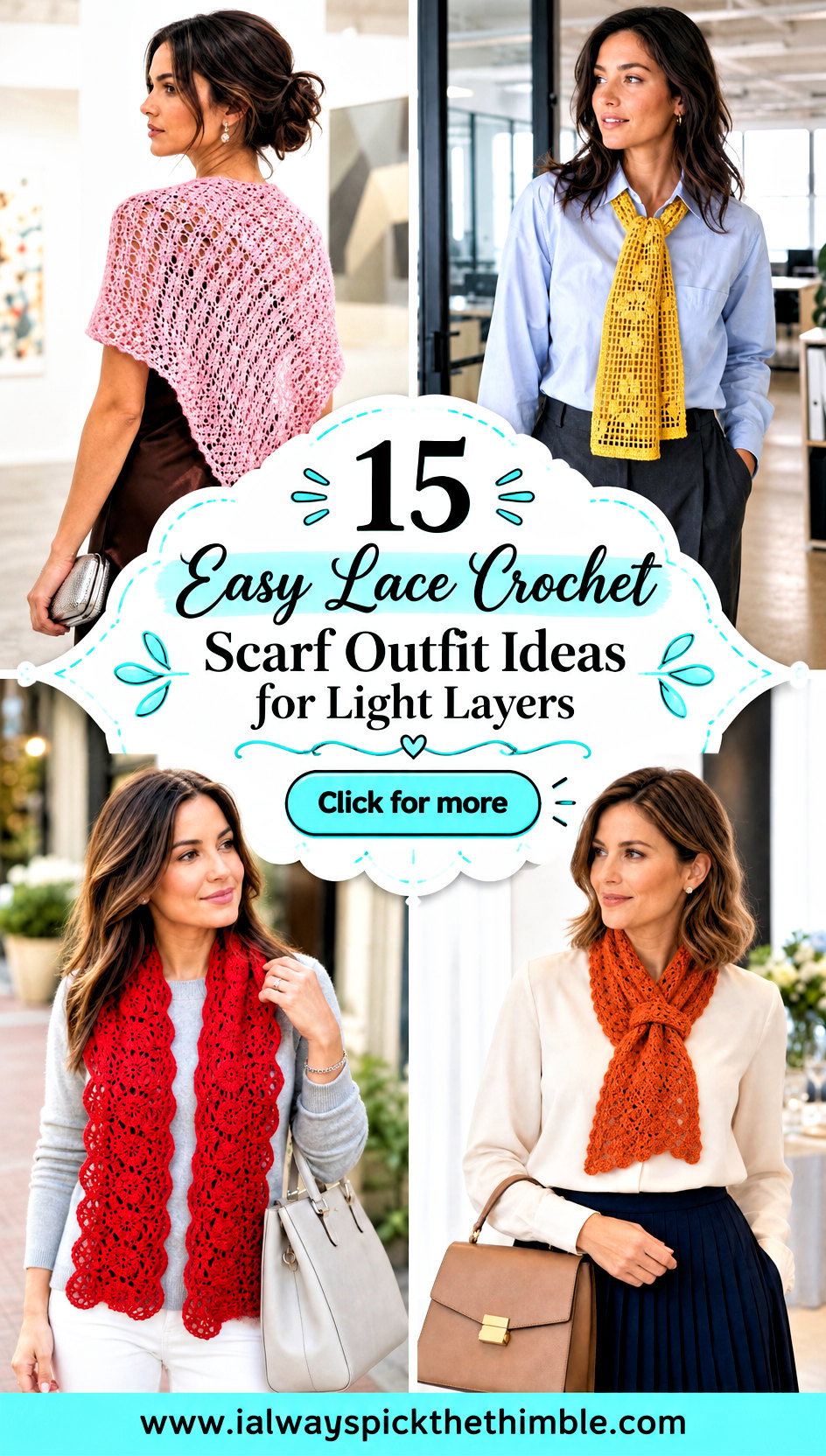 15 Easy Lace Crochet Scarf Outfit Ideas for Light Layers - 15 Easy Lace Crochet Scarf Outfit Ideas for Light Layers