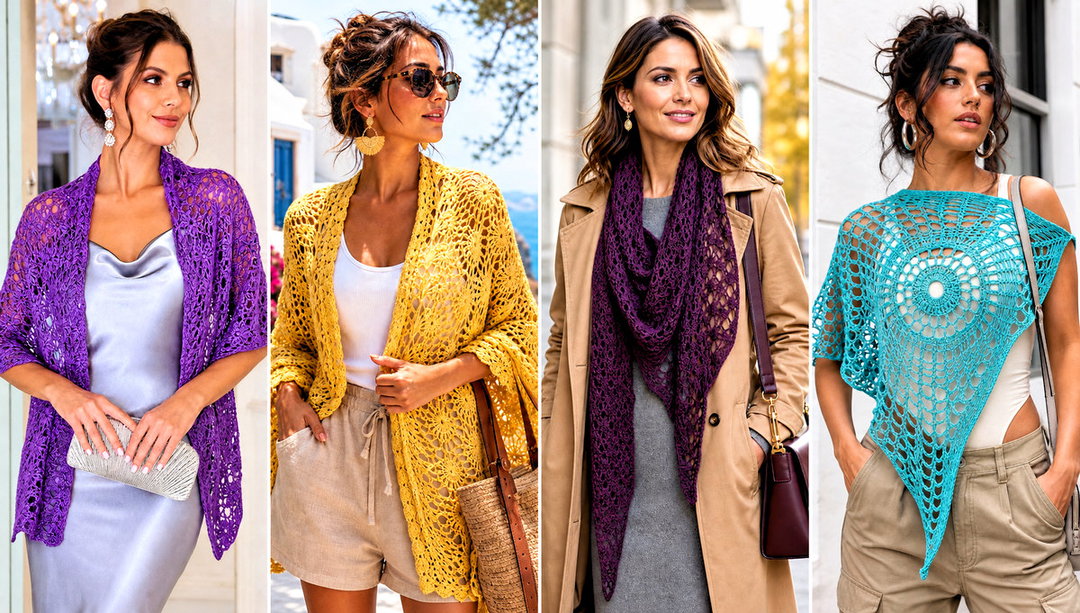 15 Easy Lacy Crochet Shawl Outfit Ideas for Dressy Days