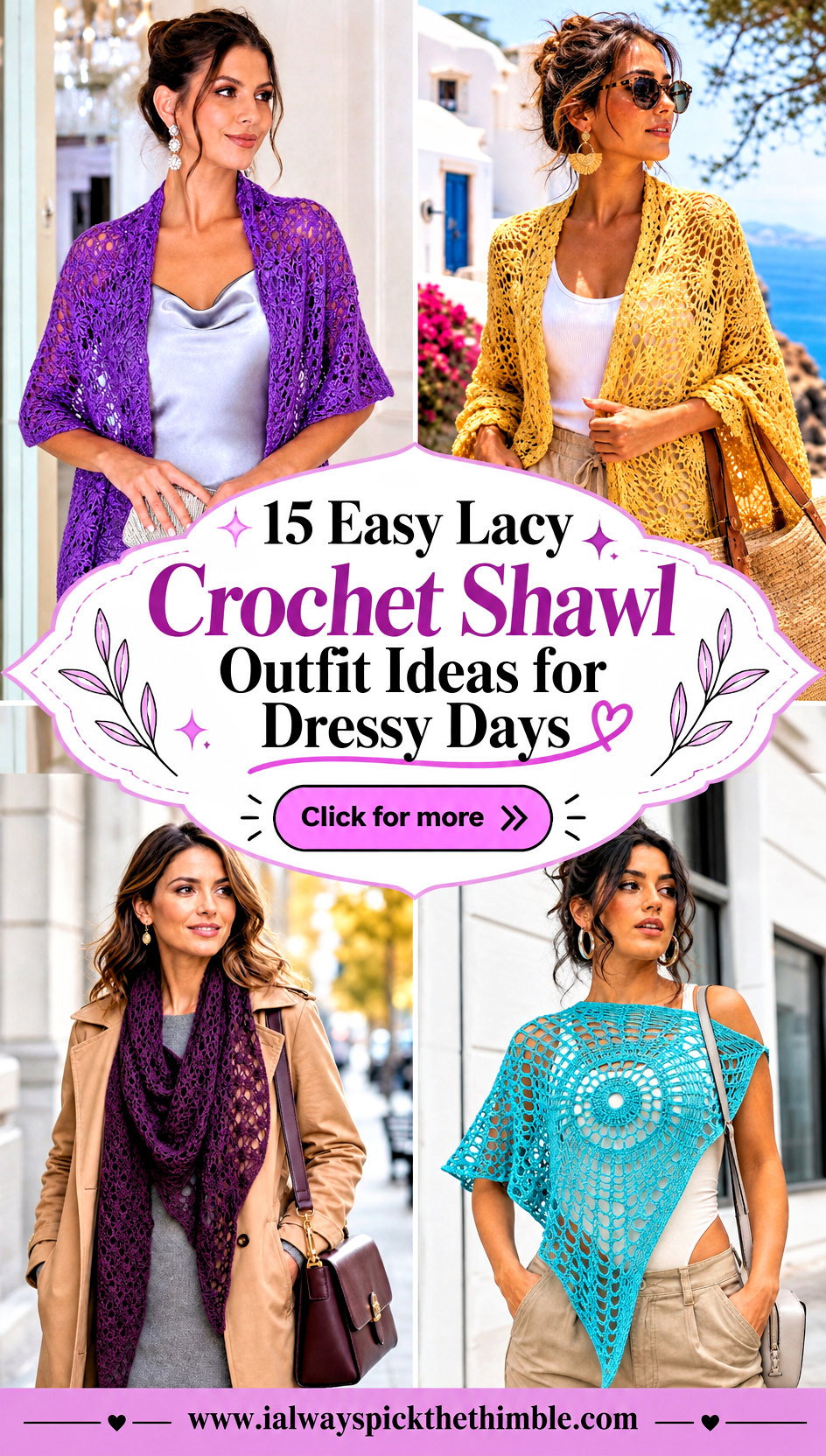 15 Easy Lacy Crochet Shawl Outfit Ideas for Dressy Days - 15 Easy Lacy Crochet Shawl Outfit Ideas for Dressy Days