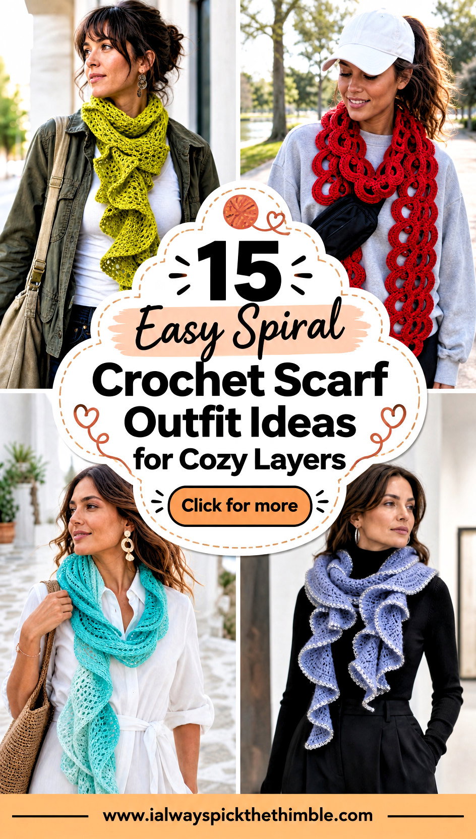 15 Easy Spiral Crochet Scarf Outfit Ideas for Cozy Layers - 15 Easy Spiral Crochet Scarf Outfit Ideas for Cozy Layers