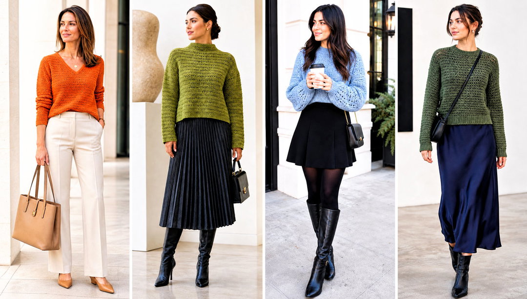 15 Easy Top Down Crochet Sweater Outfit Ideas for Cool Days