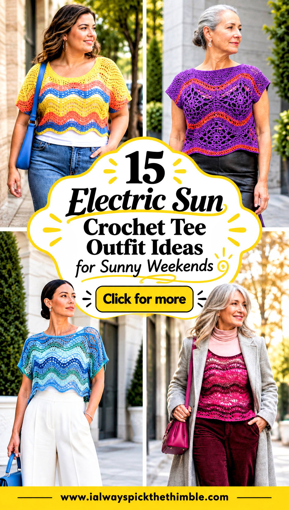 15 Electric Sun Crochet Tee Outfit Ideas for Sunny Weekends - 15 Electric Sun Crochet Tee Outfit Ideas for Sunny Weekends