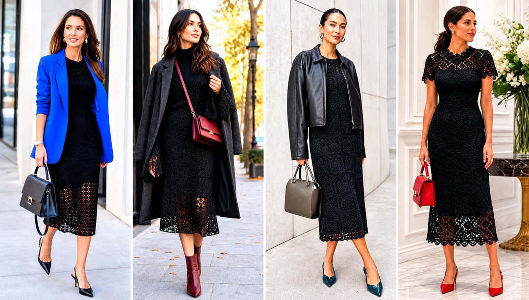15 Elegant Black Crochet Dress Outfit Ideas for Date Night