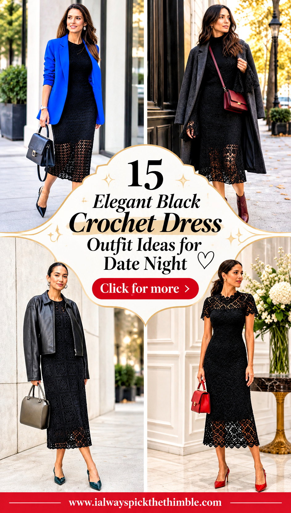 15 Elegant Black Crochet Dress Outfit Ideas for Date Night - 15 Elegant Black Crochet Dress Outfit Ideas for Date Night