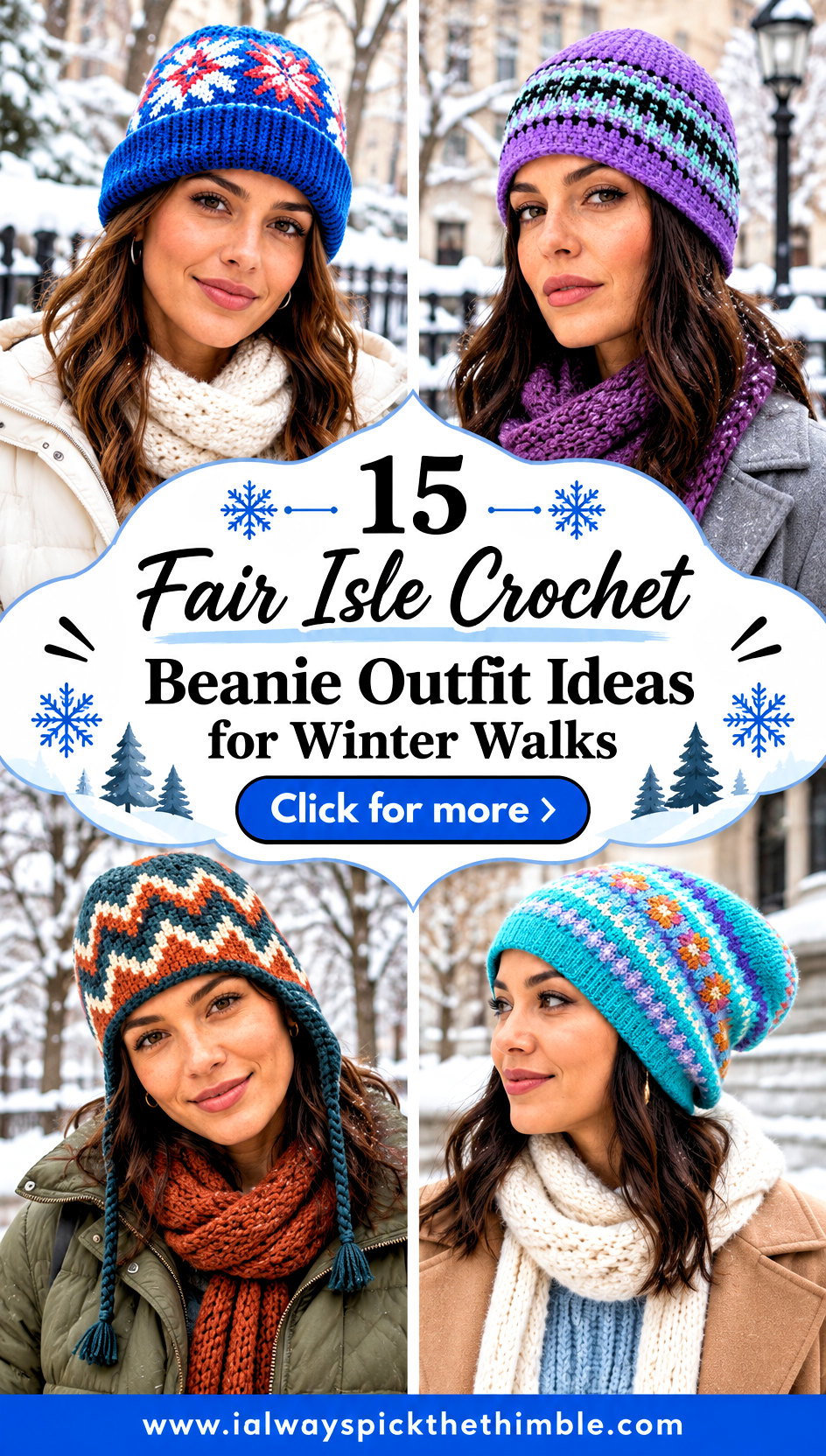 15 Fair Isle Crochet Beanie Outfit Ideas for Winter Walks - 15 Fair Isle Crochet Beanie Outfit Ideas for Winter Walks