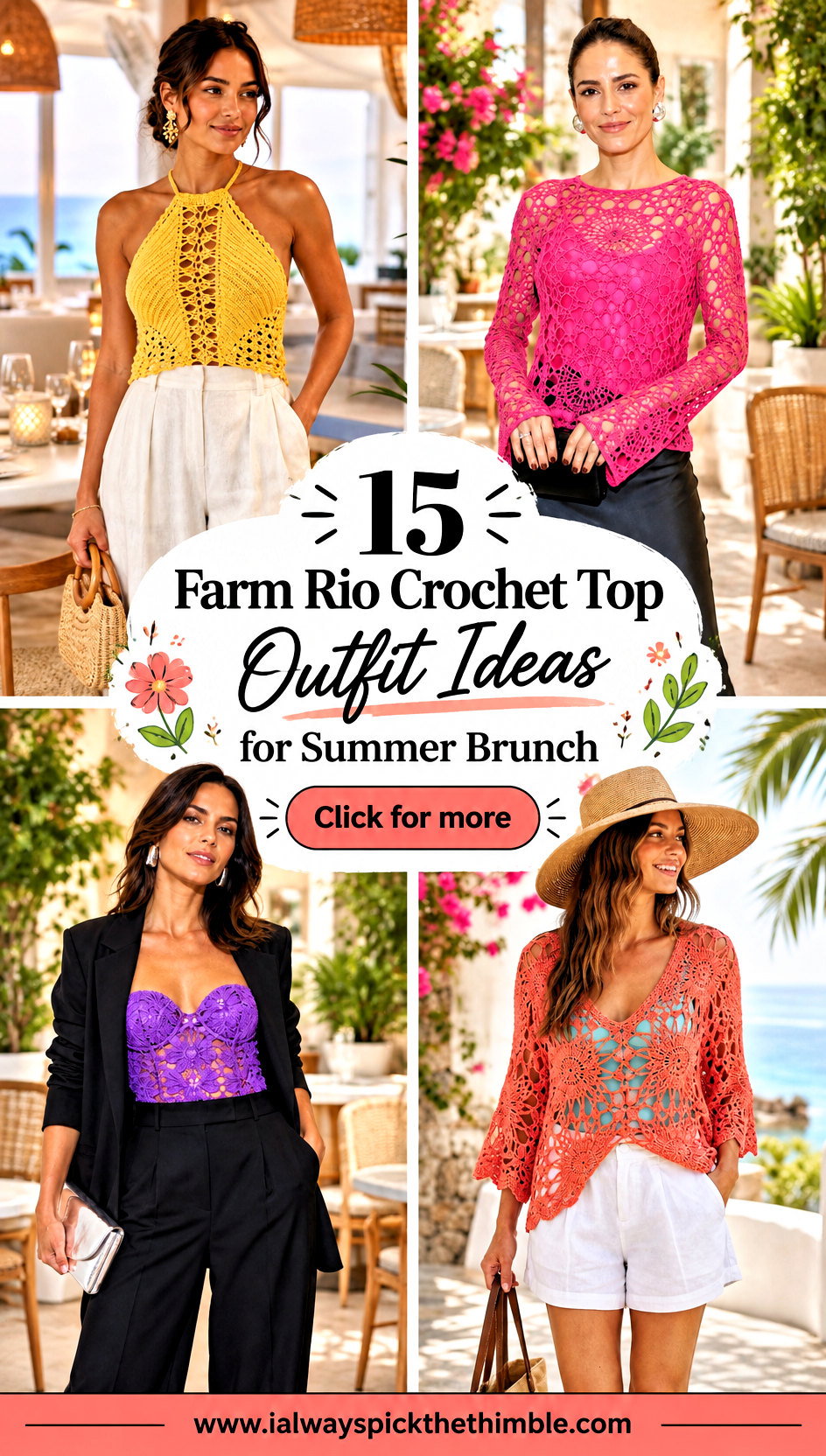 15 Farm Rio Crochet Top Outfit Ideas for Summer Brunch - 15 Farm Rio Crochet Top Outfit Ideas for Summer Brunch