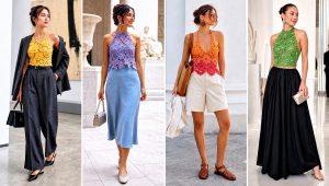 15 Floral Crochet Halter Design Outfit Ideas for Warm Nights