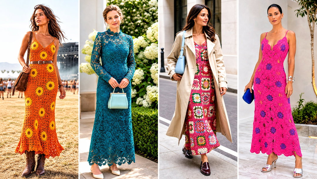 15 Floral Crochet Maxi Dress Outfit Ideas for Garden Parties