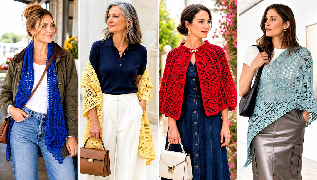15 French Garden Filet Crochet Shawl Outfit Ideas for Spring