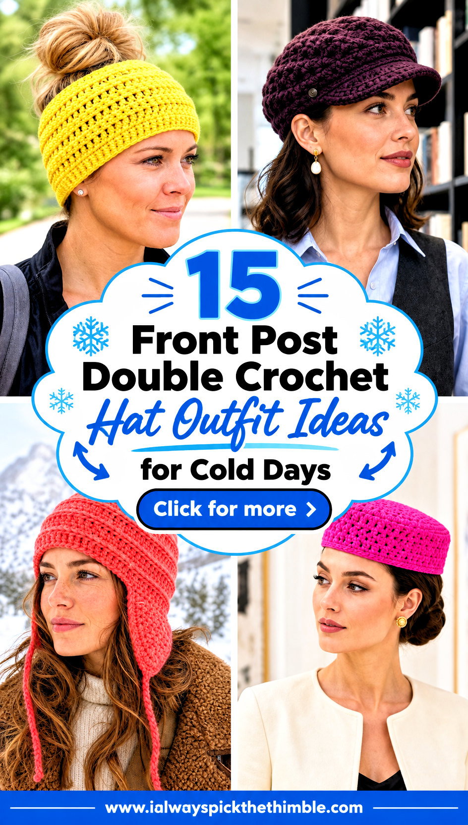 15 Front Post Double Crochet Hat Outfit Ideas for Cold Days - 15 Front Post Double Crochet Hat Outfit Ideas for Cold Days