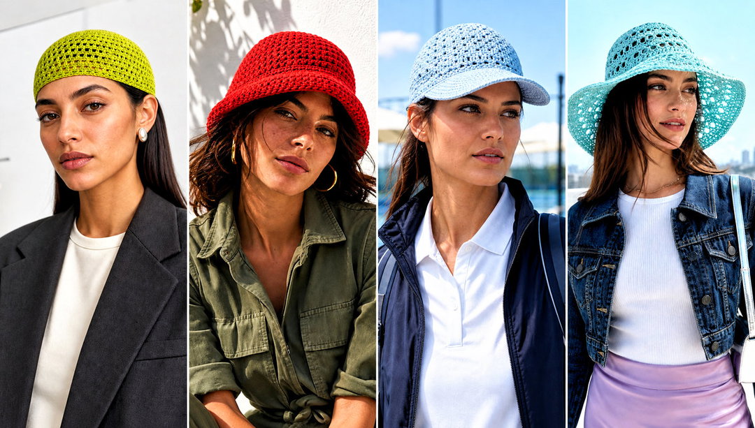 15 Fun Crochet Hats for Adults Outfit Ideas in Bold Colors