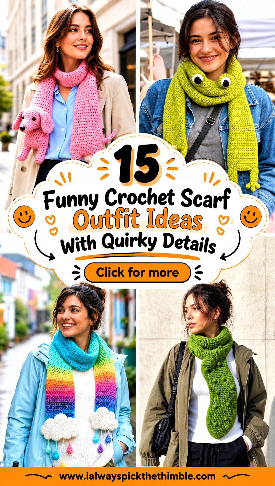 15 Funny Crochet Scarf Outfit Ideas With Quirky Details - 15 Funny Crochet Scarf Outfit Ideas With Quirky Details