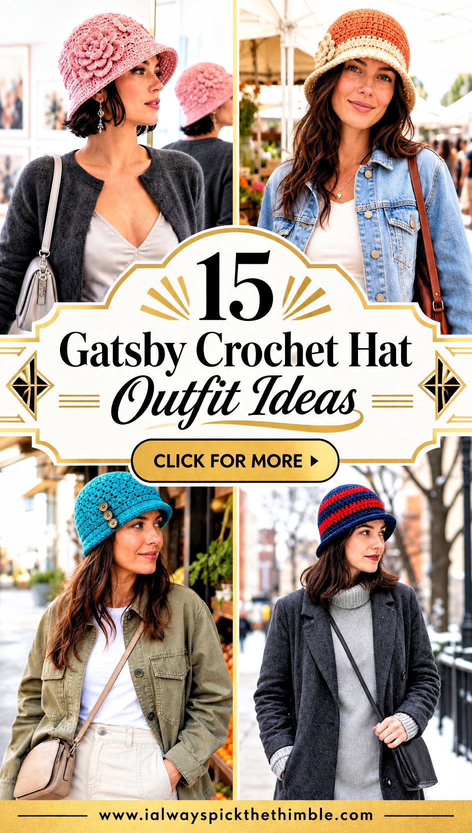 15 Gatsby Crochet Hat Outfit Ideas for Retro Outfits - 15 Gatsby Crochet Hat Outfit Ideas for Retro Outfits