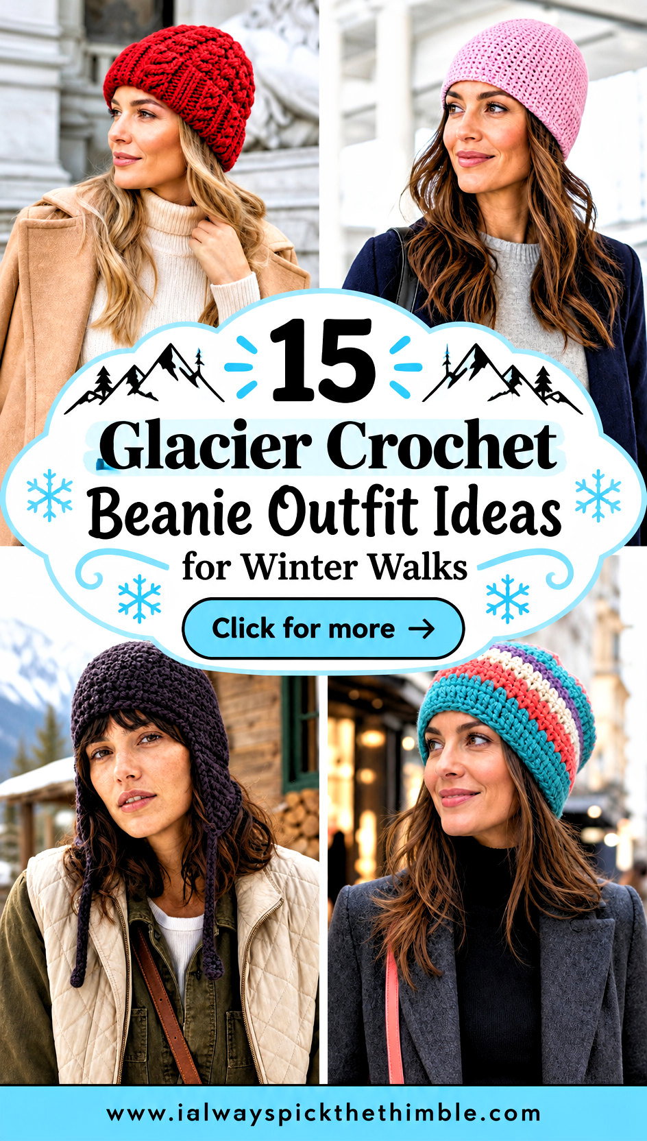 15 Glacier Crochet Beanie Outfit Ideas for Winter Walks - 15 Glacier Crochet Beanie Outfit Ideas for Winter Walks