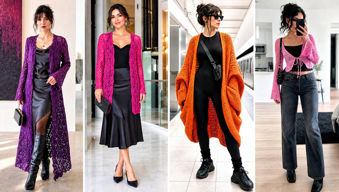 15 Goth Crochet Cardigan Outfit Ideas for Dark Layers