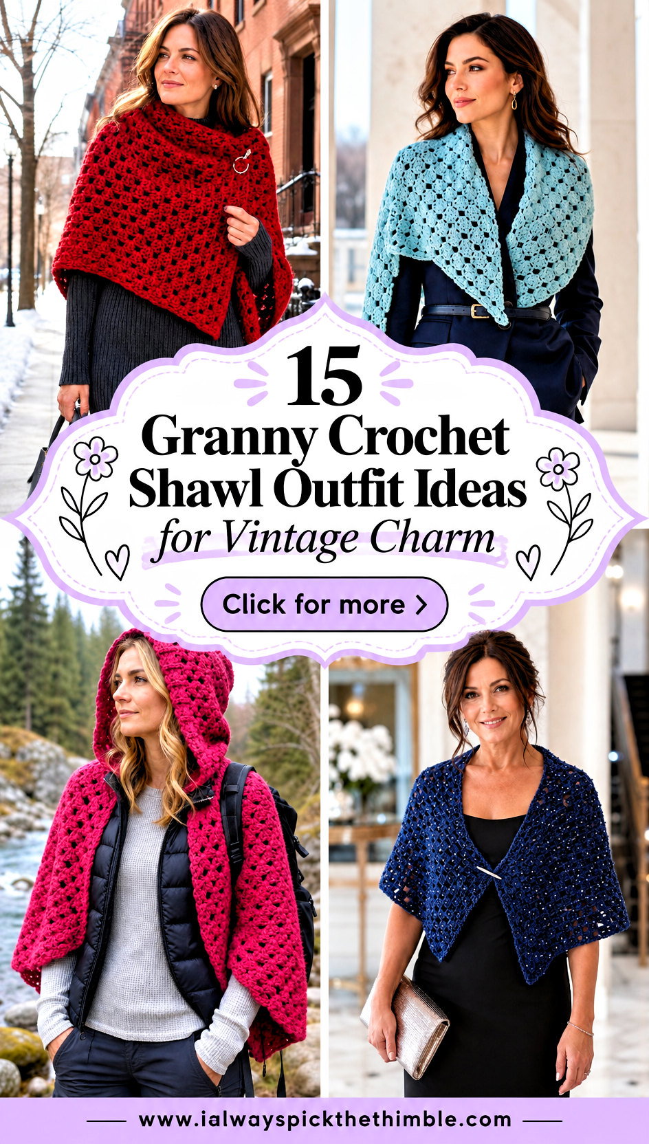 15 Granny Crochet Shawl Outfit Ideas for Vintage Charm - 15 Granny Crochet Shawl Outfit Ideas for Vintage Charm