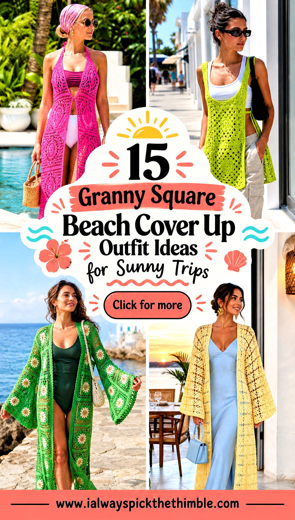 15 Granny Square Beach Cover Up Outfit Ideas for Sunny Trips - 15 Granny Square Beach Cover Up Outfit Ideas for Sunny Trips