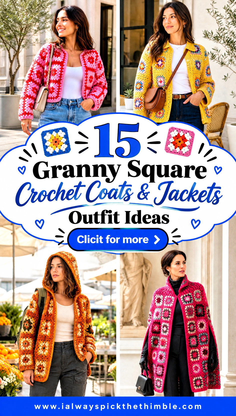 15 Granny Square Crochet Coats and Jackets Outfit Ideas - 15 Granny Square Crochet Coats & Jackets Outfit Ideas