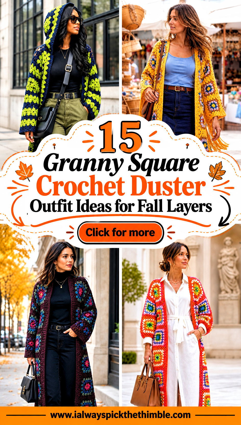 15 Granny Square Crochet Duster Outfit Ideas for Fall Layers - 15 Granny Square Crochet Duster Outfit Ideas for Fall Layers