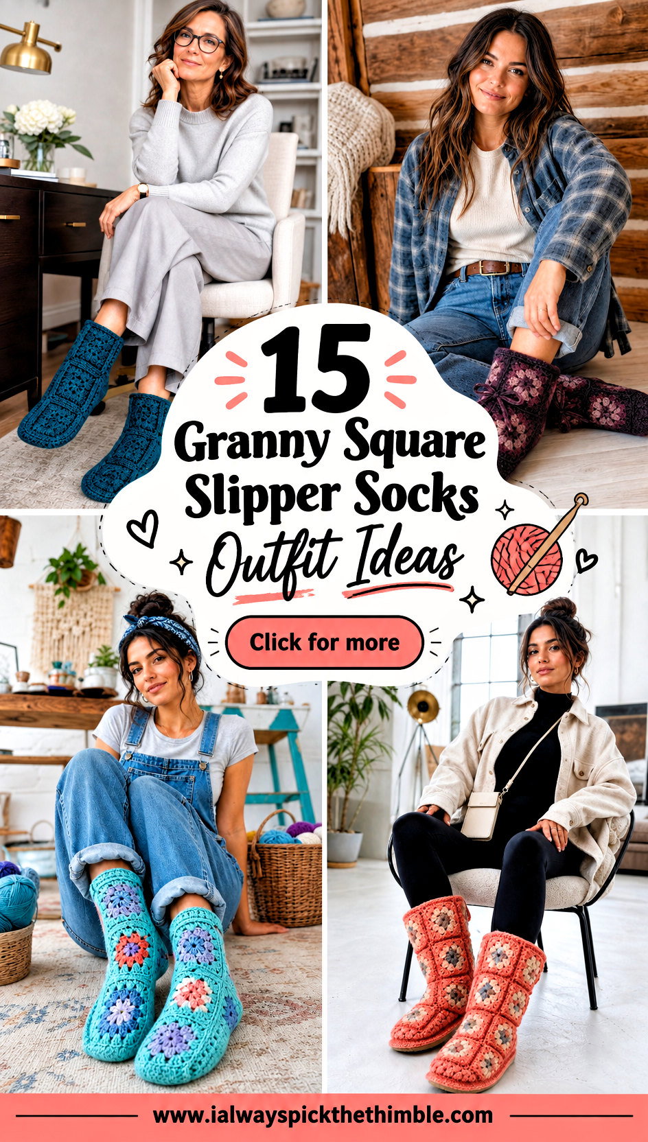 15 Granny Square Slipper Socks Outfit Ideas for Cozy Nights - 15 Granny Square Slipper Socks Outfit Ideas for Cozy Nights