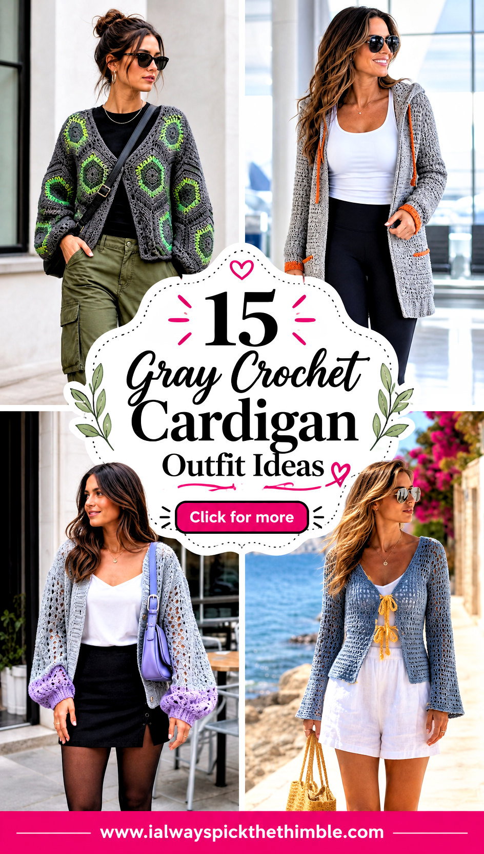 15 Gray Crochet Cardigan Outfit Ideas for Everyday Wear - 15 Gray Crochet Cardigan Outfit Ideas for Everyday Wear