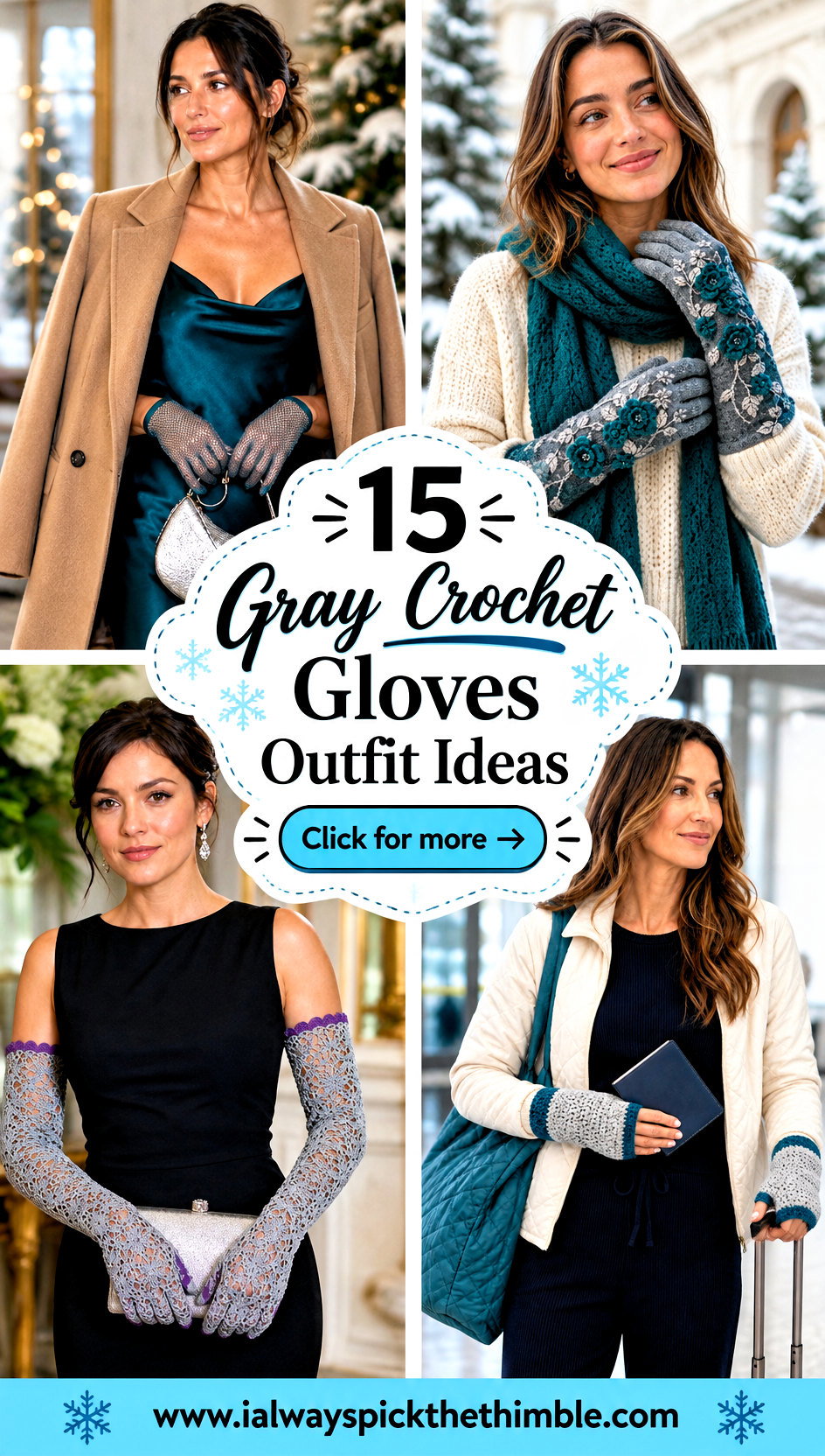 15 Gray Crochet Gloves Outfit Ideas for Cold Weather - 15 Gray Crochet Gloves Outfit Ideas for Cold Weather