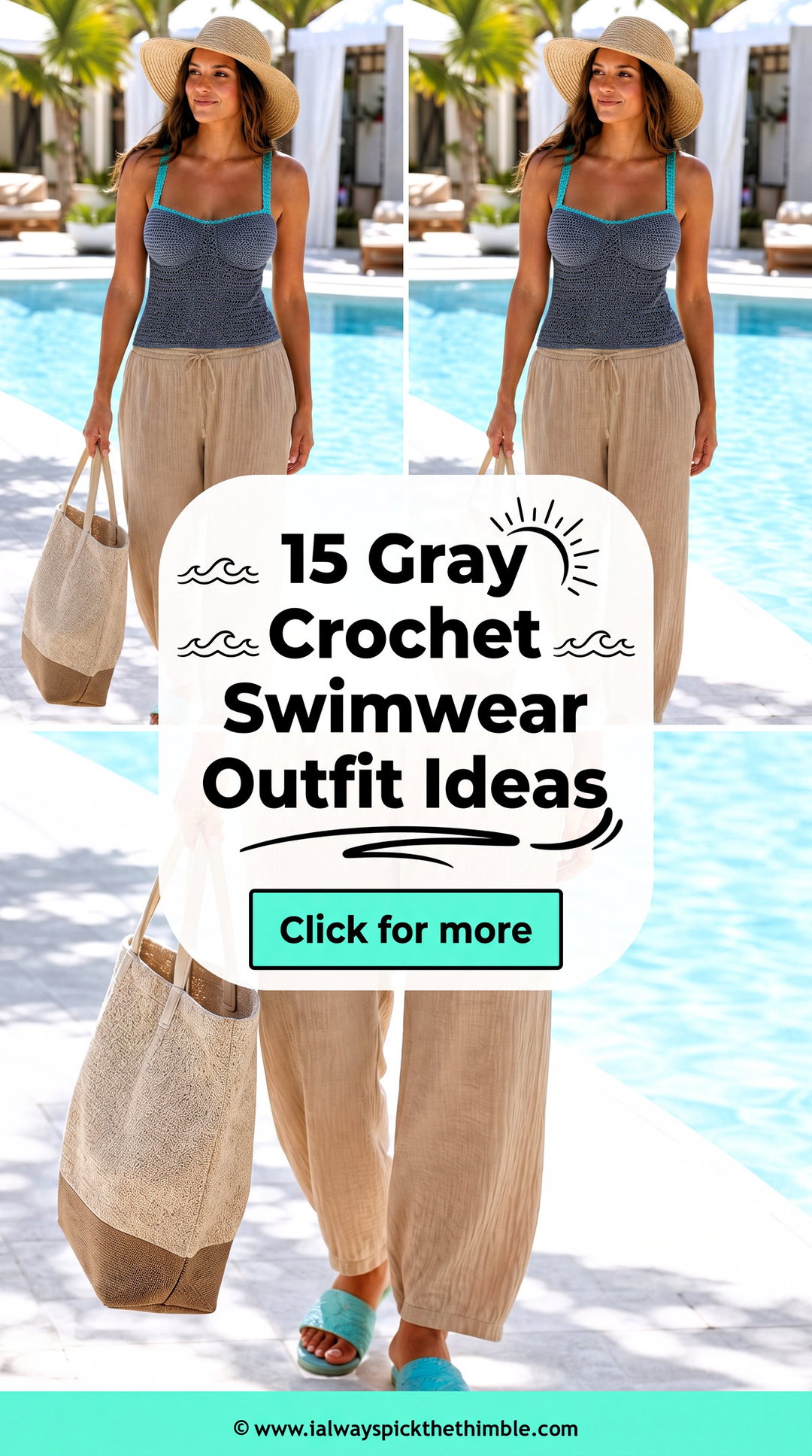 15 Gray Crochet Swimwear Outfit Ideas for Poolside Style - 15 Gray Crochet Swimwear Outfit Ideas for Poolside Style