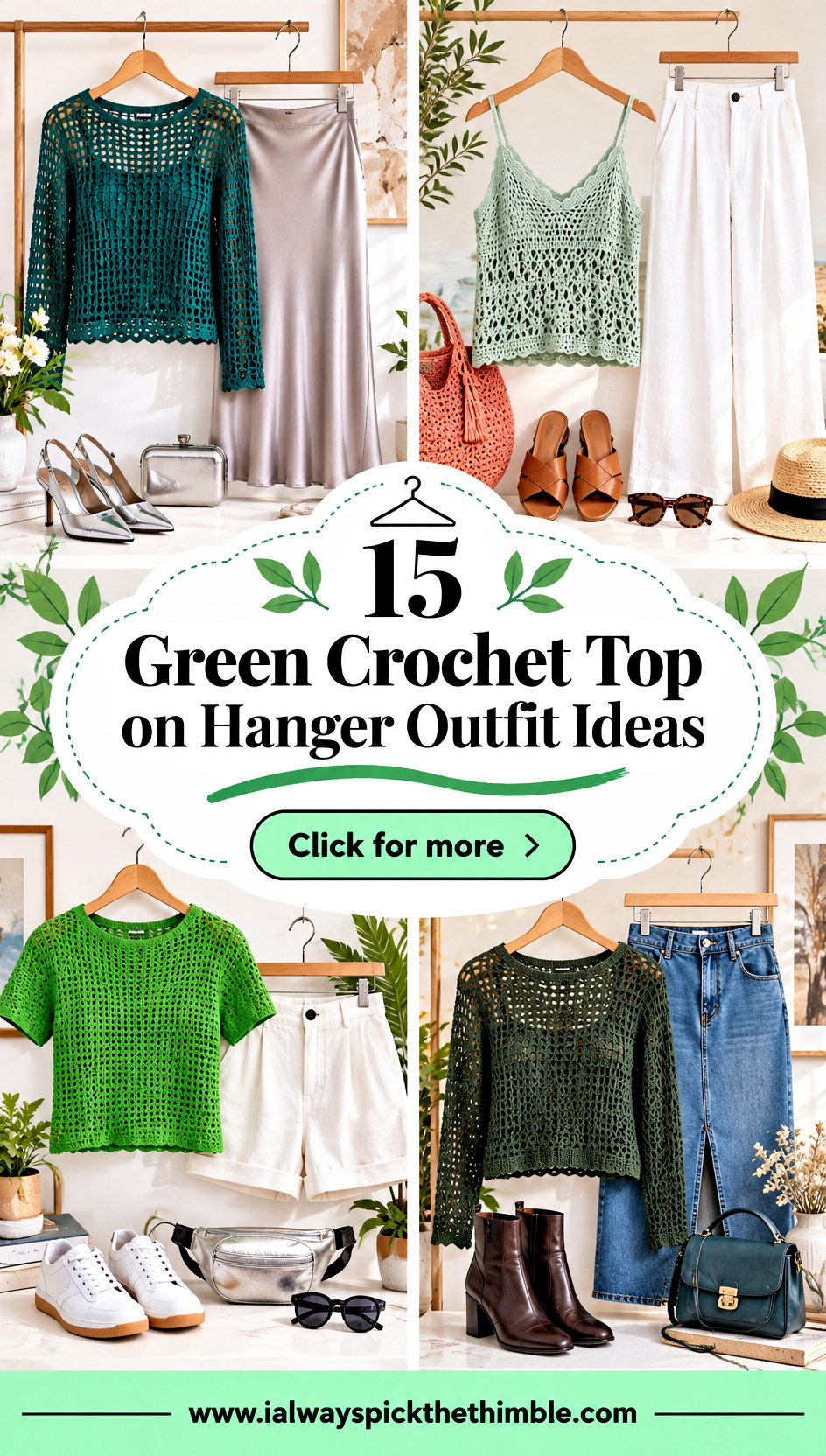 15 Green Crochet Top on Hanger Outfit Ideas for Fresh Looks - 15 Green Crochet Top on Hanger Outfit Ideas for Fresh Looks