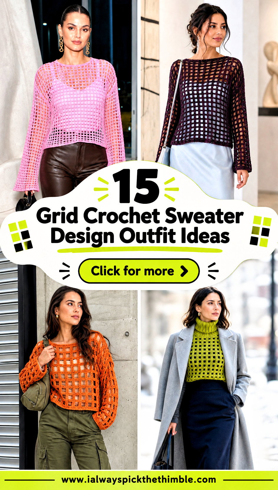 15 Grid Crochet Sweater Design Outfit Ideas for Bold Texture - 15 Grid Crochet Sweater Design Outfit Ideas for Bold Texture