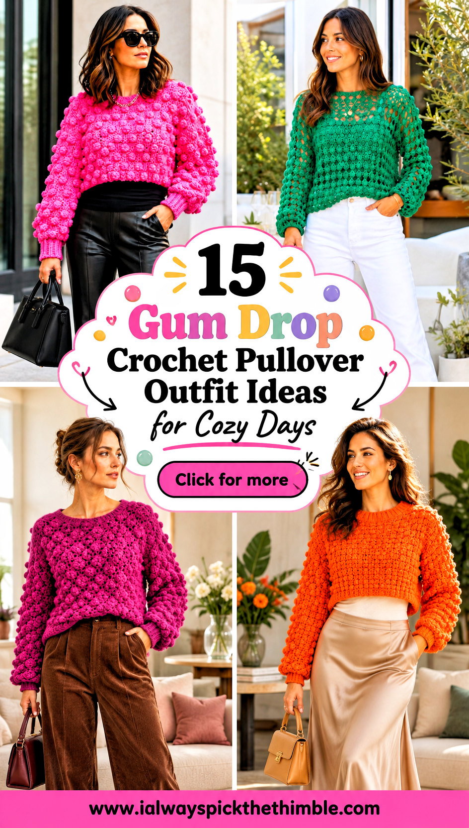 15 Gum Drop Crochet Pullover Outfit Ideas for Cozy Days - 15 Gum Drop Crochet Pullover Outfit Ideas for Cozy Days