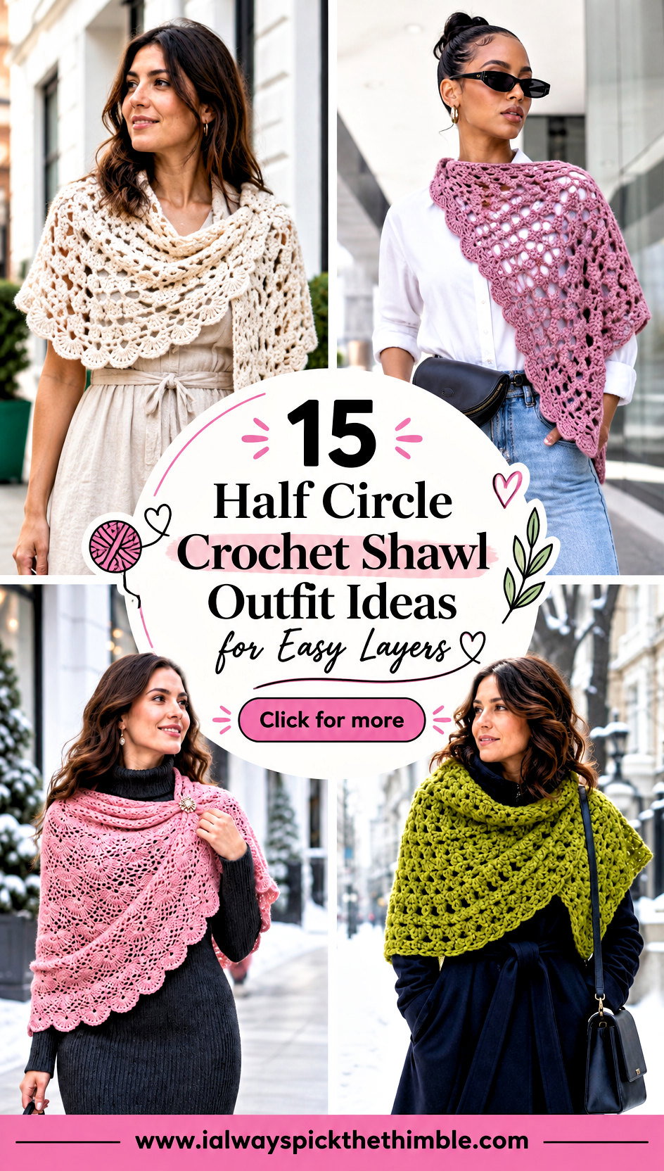 15 Half Circle Crochet Shawl Outfit Ideas for Easy Layers - 15 Half Circle Crochet Shawl Outfit Ideas for Easy Layers
