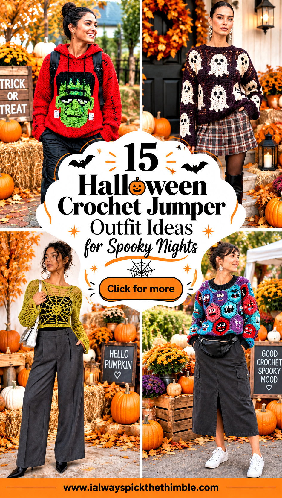 15 Halloween Crochet Jumper Outfit Ideas for Spooky Nights - 15 Halloween Crochet Jumper Outfit Ideas for Spooky Nights
