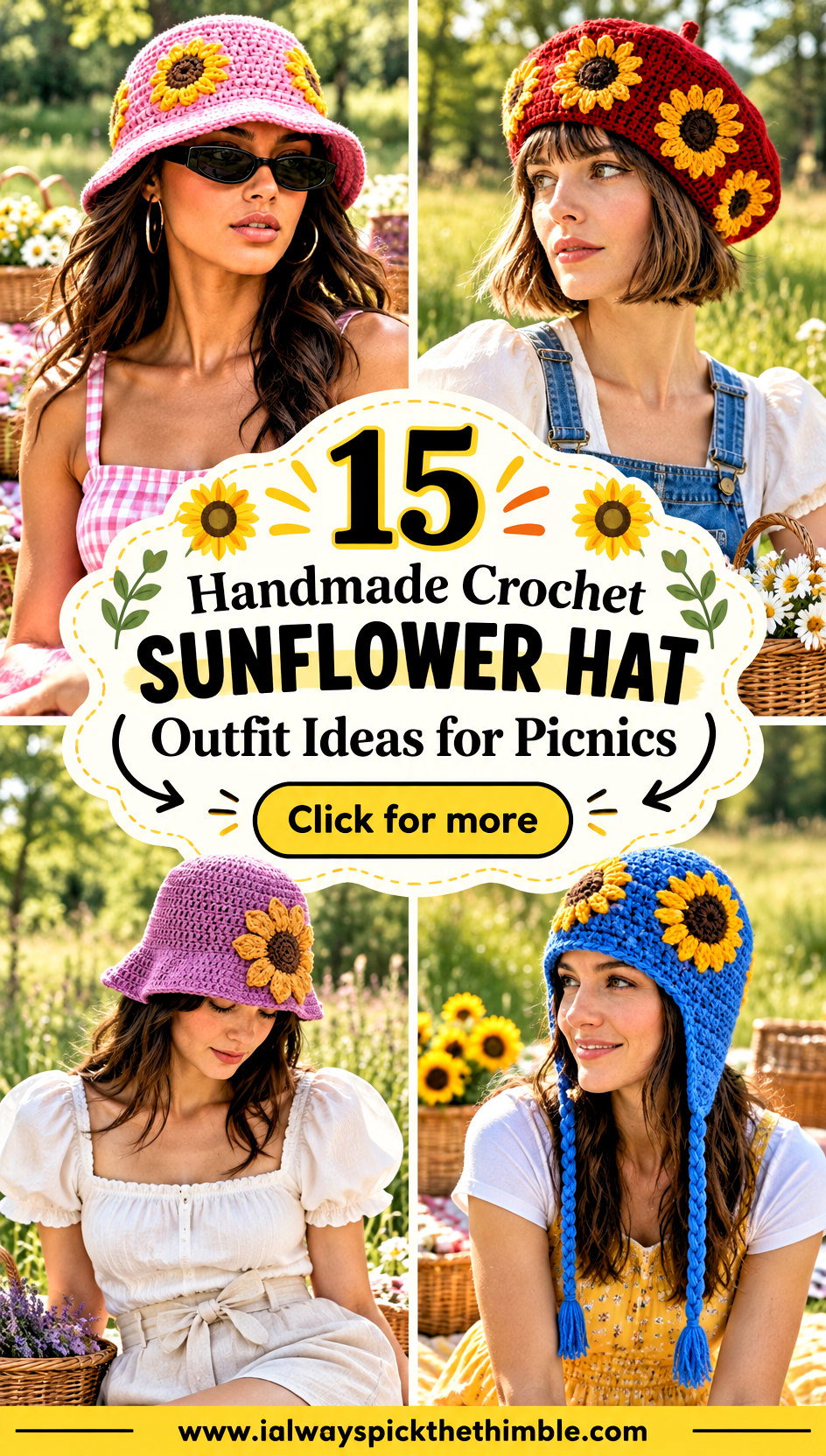 15 Handmade Crochet Sunflower Hat Outfit Ideas for Picnics - 15 Handmade Crochet Sunflower Hat Outfit Ideas for Picnics
