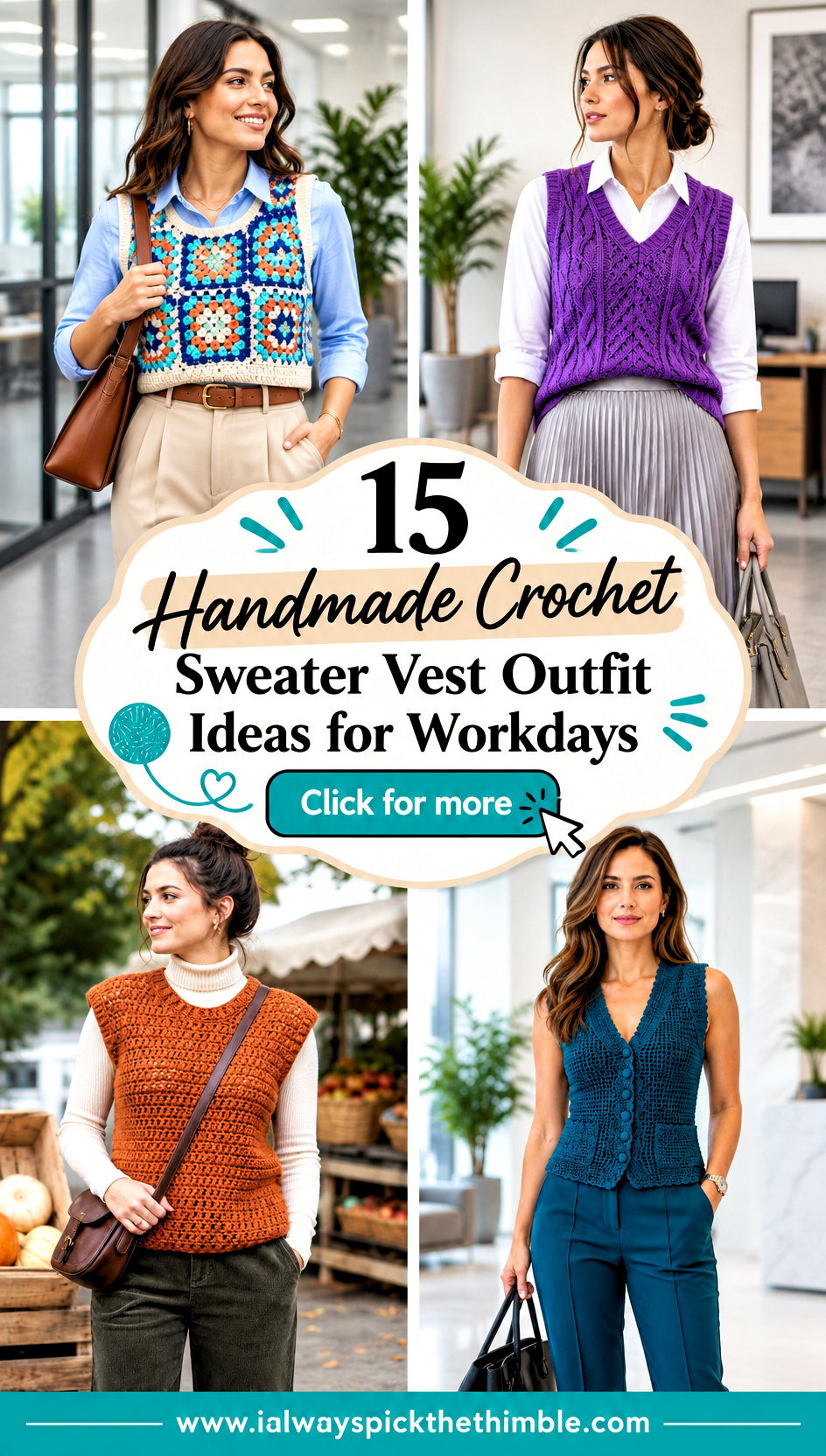 15 Handmade Crochet Sweater Vest Outfit Ideas for Workdays - 15 Handmade Crochet Sweater Vest Outfit Ideas for Workdays