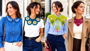 15 Handmade Floral Crochet Collar Outfit Ideas for Tea Time