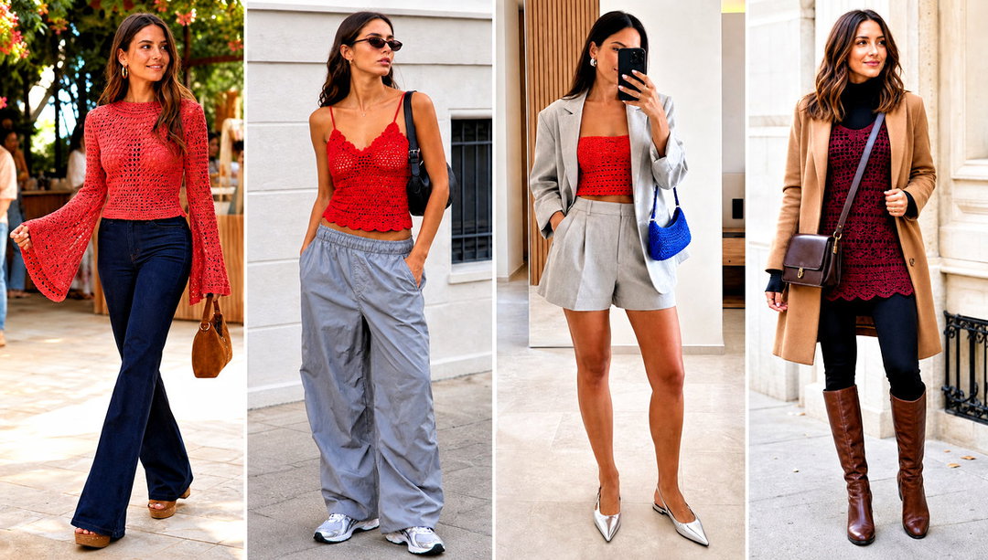15 Handmade Red Crochet Top Outfit Ideas for Date Nights