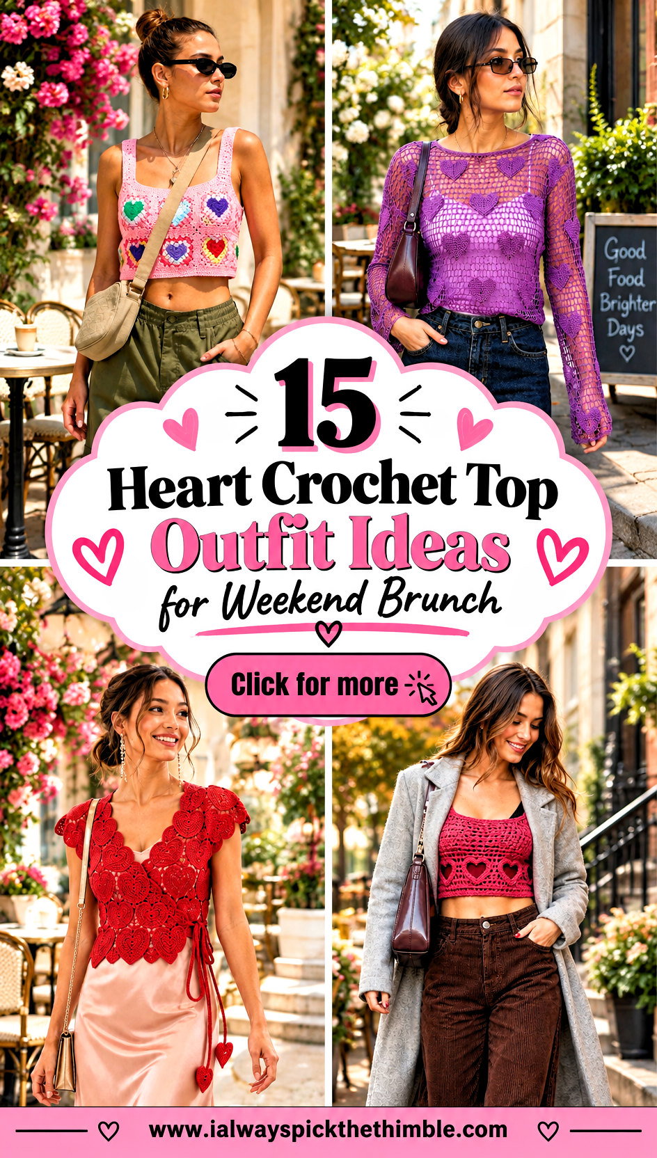 15 Heart Crochet Top Outfit Ideas for Weekend Brunch - 15 Heart Crochet Top Outfit Ideas for Weekend Brunch