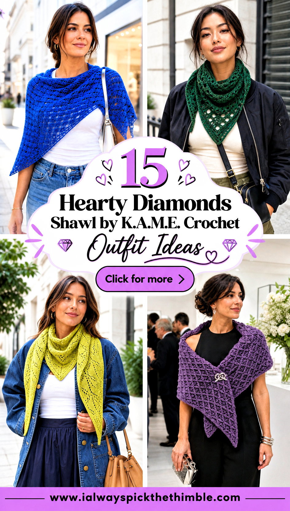 15 Hearty Diamonds Shawl by K.A.M.E. Crochet Outfit Ideas - 15 Hearty Diamonds Shawl by K.A.M.E. Crochet Outfit Ideas