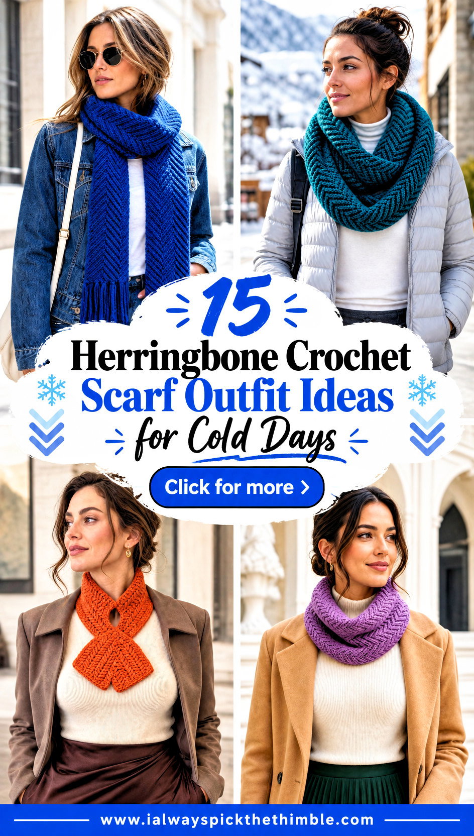 15 Herringbone Crochet Scarf Outfit Ideas for Cold Days - 15 Herringbone Crochet Scarf Outfit Ideas for Cold Days